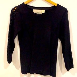 Anthropologie black detailed sweater